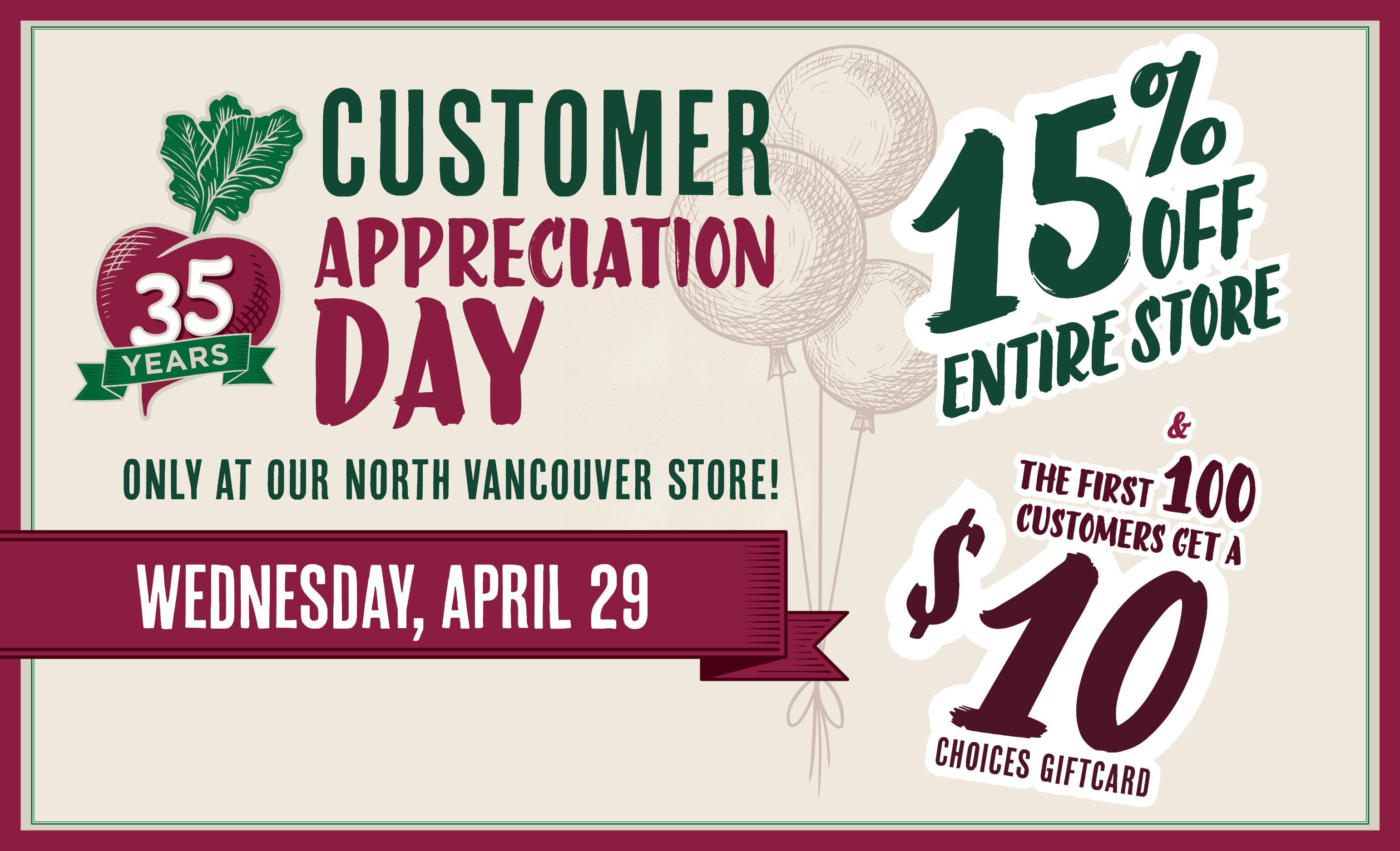 Choices Market North Vancouver Anniversary