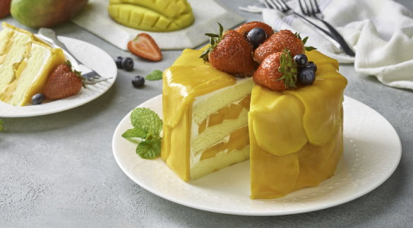 fresh mango cream cake