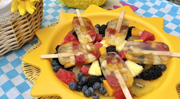 jello fruit popsicles on a plate