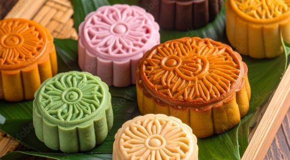 assorted mooncakes