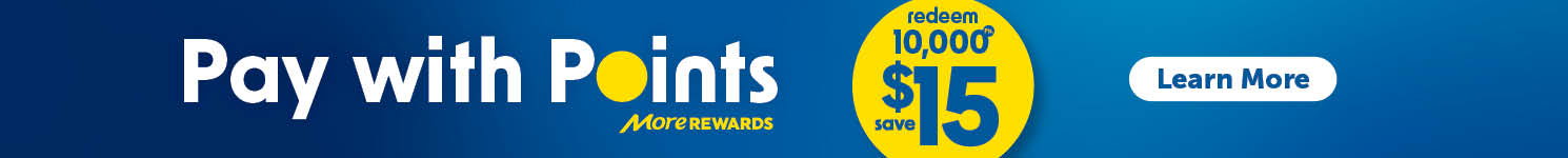 pay with points - redeem 10,000 and save $15