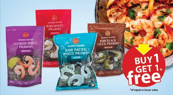 Buy 1, Get 1 FREE Western Family Prawns