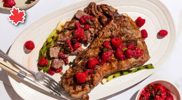 T-Bone Steak with Raspberry Salsa recipe