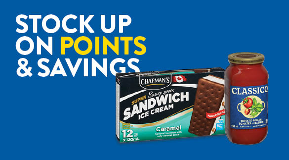 Stock up on Points with and savings