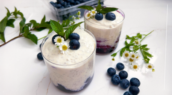 High Protein Blueberry Chia Pudding Recipe