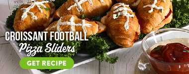 Croissant Football Pizza Sliders