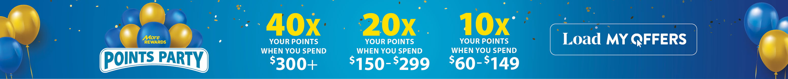 Join us for the biggest points events of the year. Get up to 40x your points!