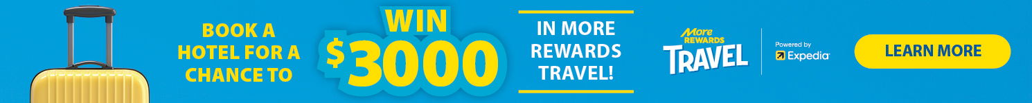 Book a hotel for a chance to win $3000 in More Rewards Travel