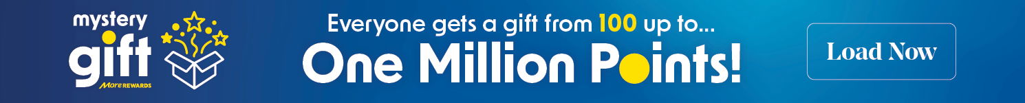  Gift of 100 up to 1 million points. Load My Offers and redeem at the checkout to reveal your Mystery Gift.