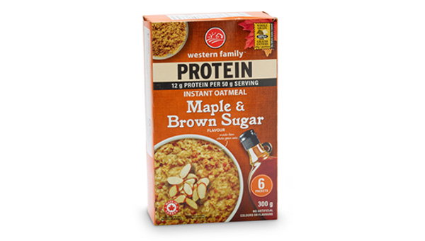 Western Family - Protein Instant Oatmeal, Maple & Brown Sugar Flavour